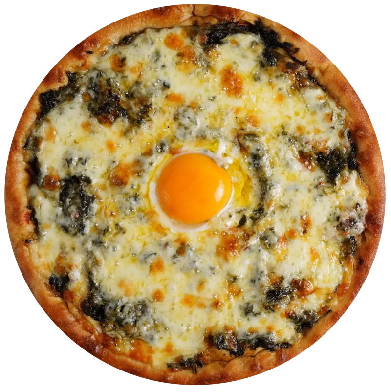Kaşarlı Ispanaklı Açık Yuvarlak Pide