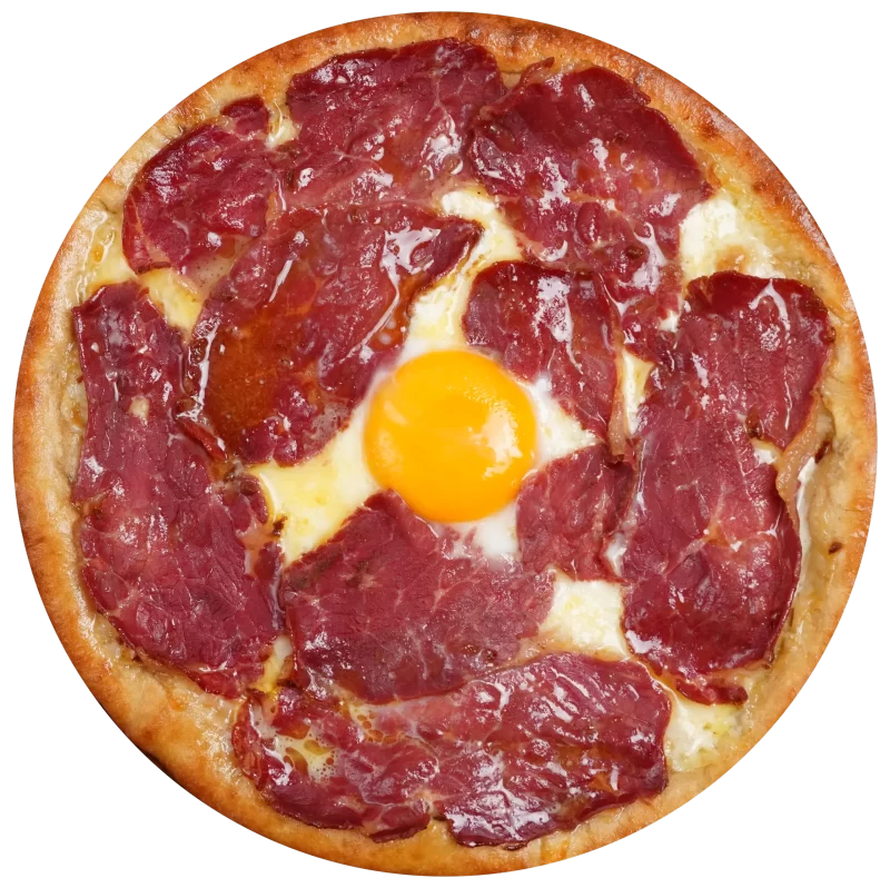 Pastırmalı Açık Yuvarlak Pide