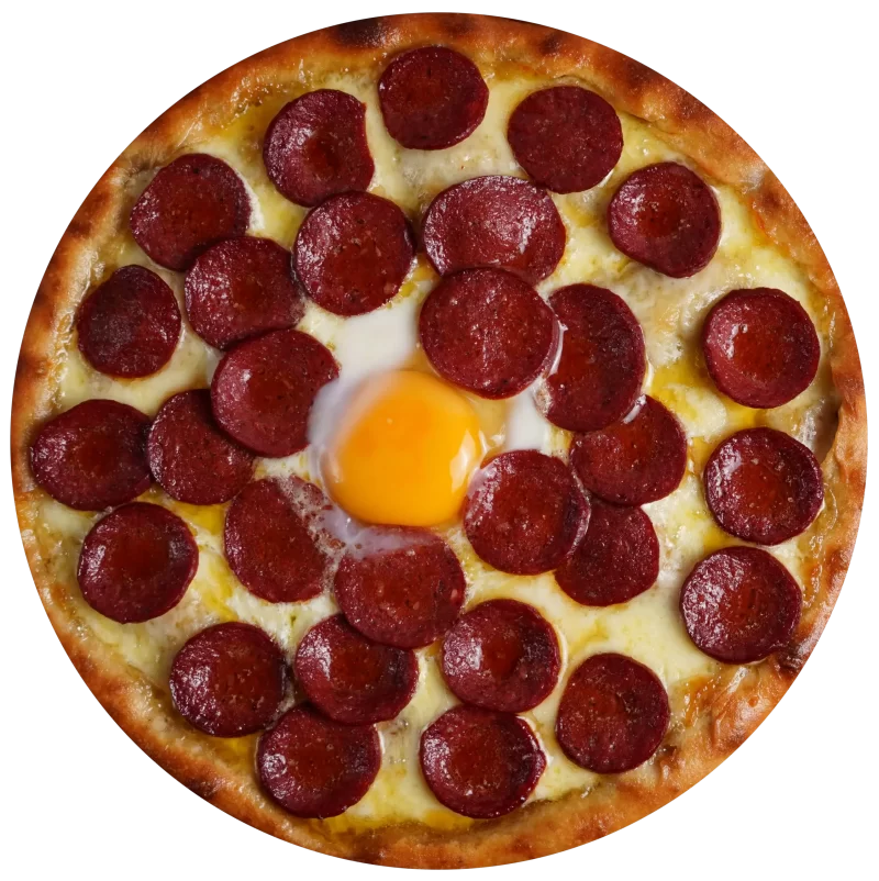 Kaşarlı Sucuklu Açık Yuvarlak Pide